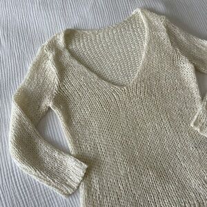 H&M Crochet V-neck 3/4 Sleeve Sweater